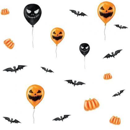 Halloween Fun Bats With Horror Face Balloon Wall..