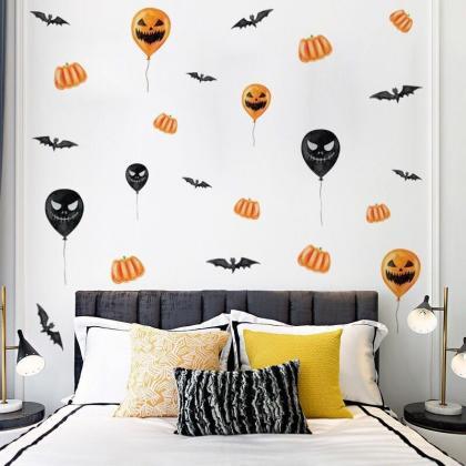 Halloween Fun Bats With Horror Face Balloon Wall..