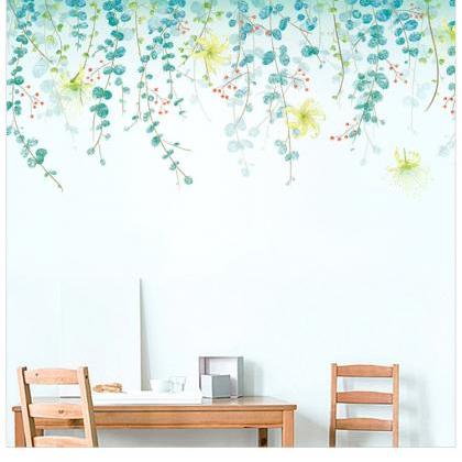 Hanging Twig Leaf Living Room Decal - Nature Home..