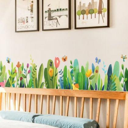Garden Wall Decal Green Plants Wall Stickers..