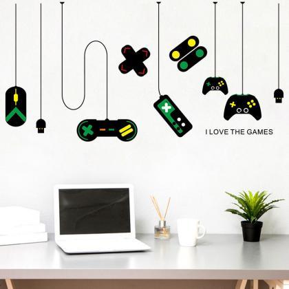 Boys Hanging Gamepad Game Room Wall Stickers..