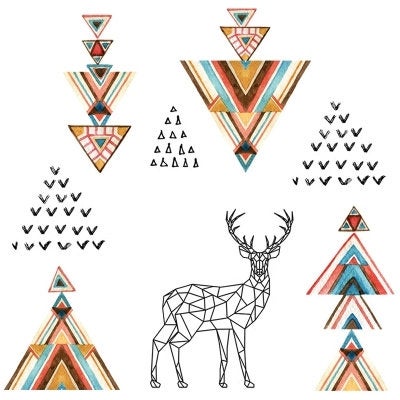 Elegant India Style Buck Deer Wall Sticker -..