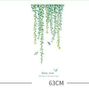 Hanging Cane Vine Wall Stickers - Green Leaves And..