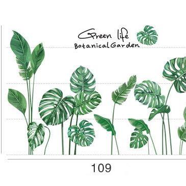 Tropical Green Monstera Leaf With Quotes Wall..