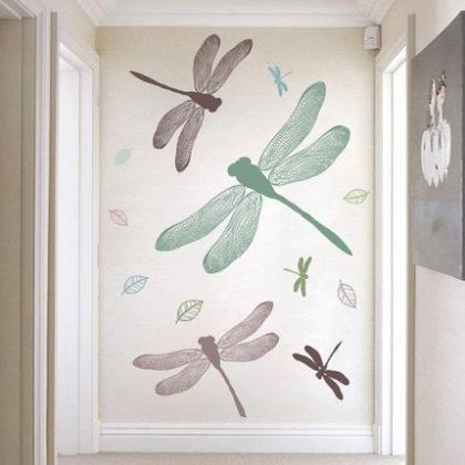 Large Tropical Wall Sticker Watercolor Flying..