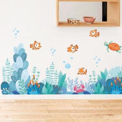 Nursery Vinyl Home Decor Fish Seaweed Submarine..