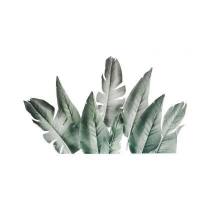 Tropical Greyish Green Leaves Wall Sticker, A Pile..
