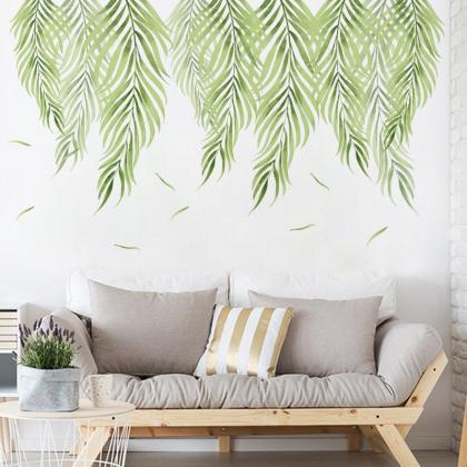 Weeping Willow Leaves Wall Decal, Natural Plants..
