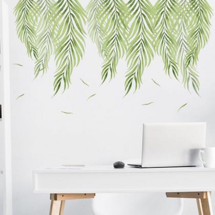 Weeping Willow Leaves Wall Decal, Natural Plants..