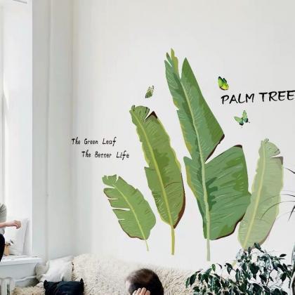 Tropical Palm Tree Leaf Wall Sticker Fresh Green..