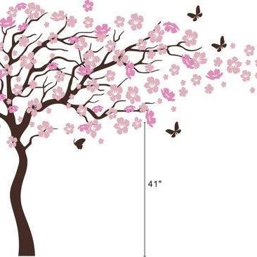 Romantic Blossom Flower Tree Decals Butterflies..