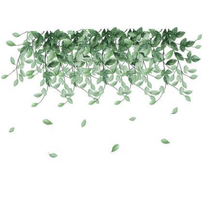 Tropical Green Hanging Leaf Vine Branch Wall..