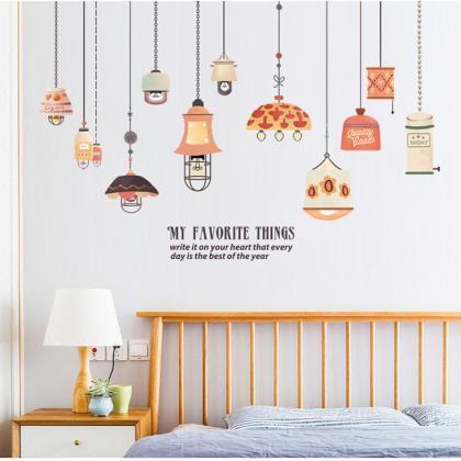 Hanging Orange Lights Wall Stickers Quotes Wall..