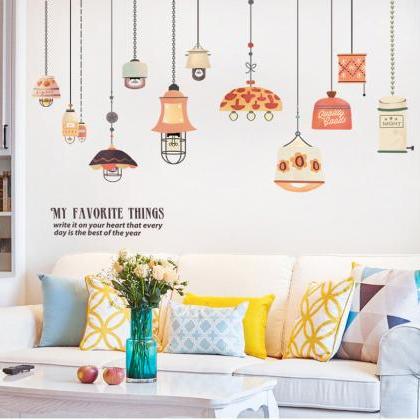 Hanging Orange Lights Wall Stickers Quotes Wall..