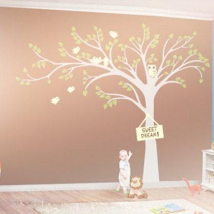 Vinyl Wall Decal Nursery Sweet Owl Bird Tree With..