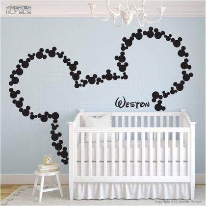 Disney Mickey Mouse Vinyl Wall Decal Baby Crib..