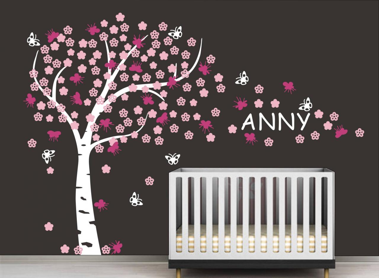 Cherry Blossom Decal,blossom Wall Decals,blossom Flower Tree,custom Name Baby,nursery Decals,girls Wall Decals,children Wall Decals H603