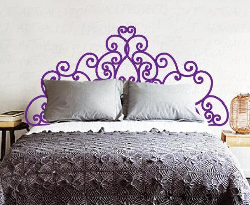 Headboard Decal Vinyl Wall Decal Queen Full Twin King Size Bed Flower Vine Home Stickers Decors For Girls Woman Bedroom Removable W900