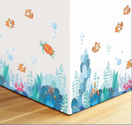 Nursery Vinyl Home Decor Fish Seaweed Submarine Wall Stickers Decals Wall Mural Removable Murals Wall Decoration Art For Bathroom Mirror